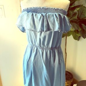 Off the shoulder denim dress